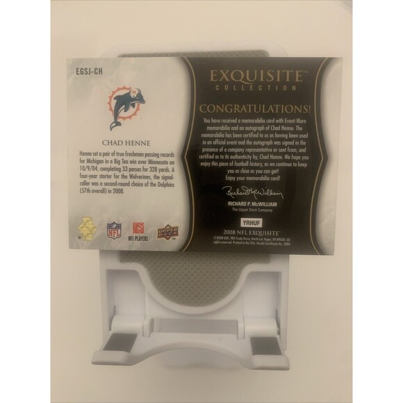 2008 Upper Deck Exquisite Collection Spectrum Gold 14/35 Chad Henne Rookie Auto - Picture 5 of 8